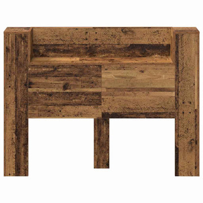 vidaXL Storage Headboard with LED Old Wood Engineered Wood 5