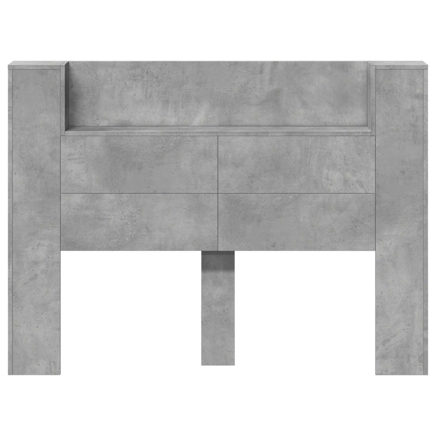 vidaXL Storage Headboard with LED Concrete Grey Engineered Wood 5