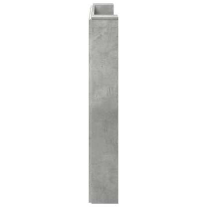 vidaXL Storage Headboard with LED Concrete Grey Engineered Wood 6