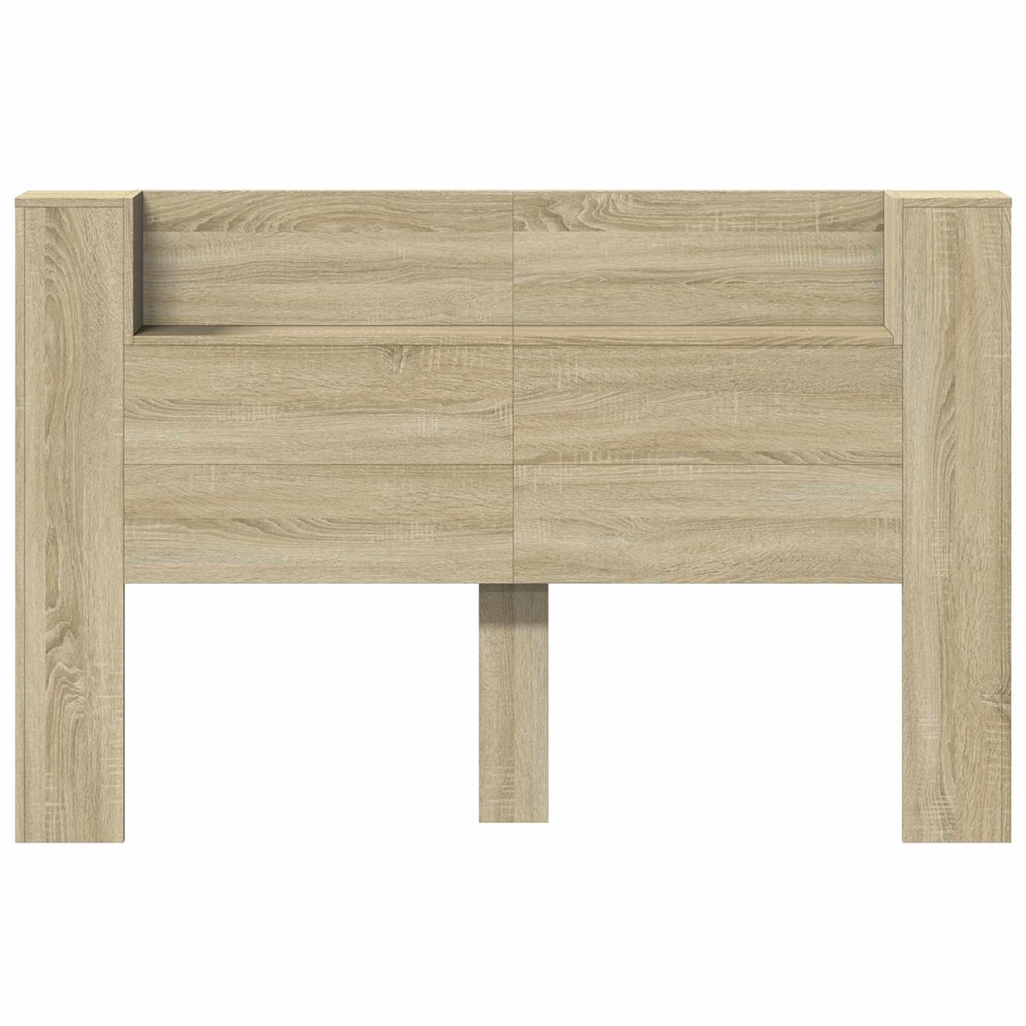 vidaXL Storage Headboard with LED Sonoma Oak Engineered Wood 5