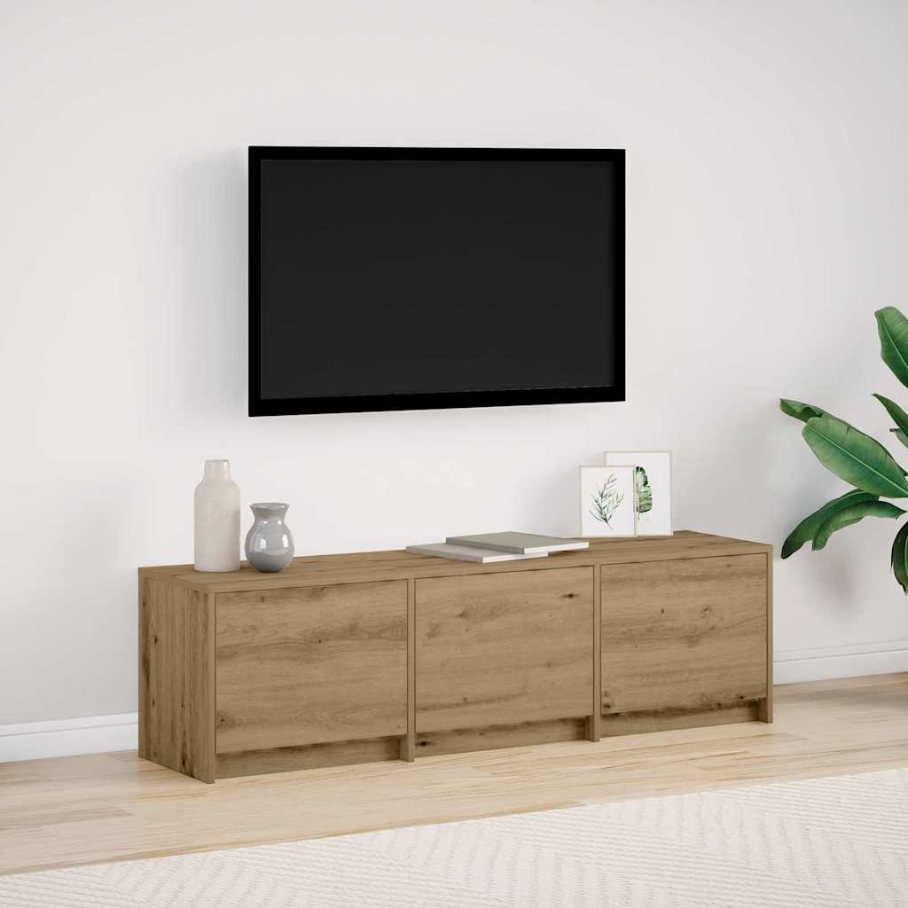 vidaXL TV Cabinet with LED 140 x 34 x 40 cm Artisian Oak 1