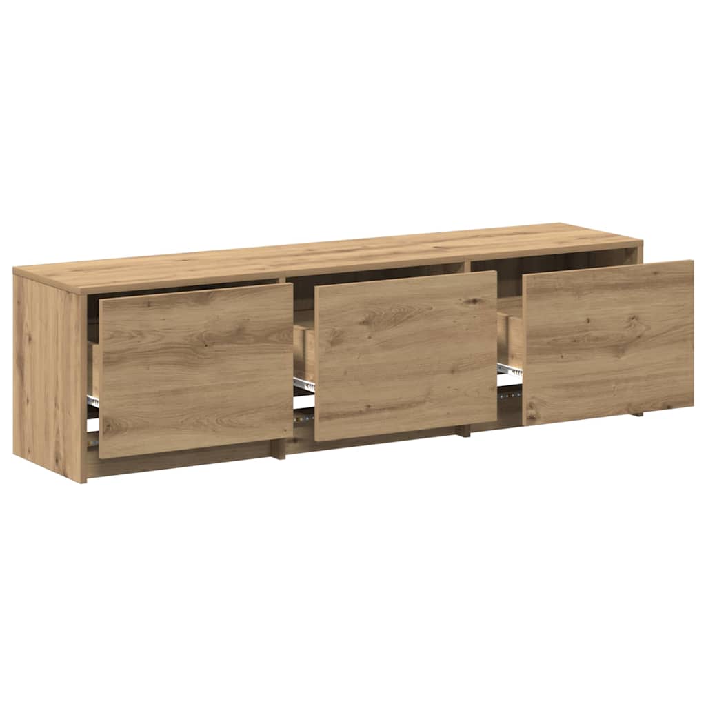 vidaXL TV Cabinet with LED 140 x 34 x 40 cm Artisian Oak 6