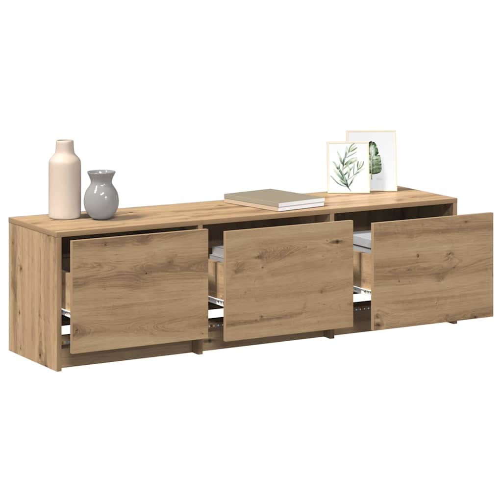 vidaXL TV Cabinet with LED 140 x 34 x 40 cm Artisian Oak 3