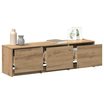 vidaXL TV Cabinet with LED 140 x 34 x 40 cm Artisian Oak 3