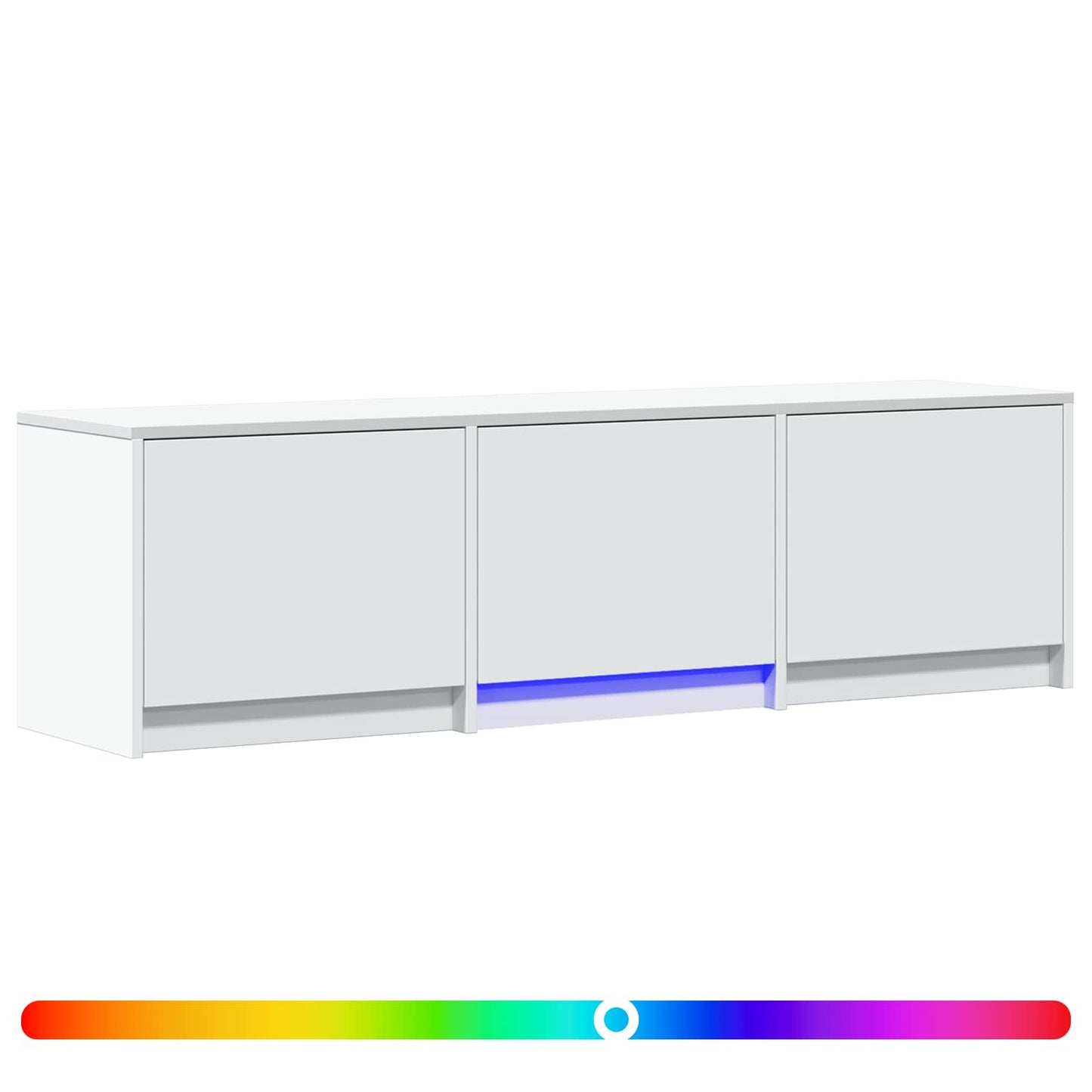 vidaXL TV Cabinet with LED 140 x 34 x 40 cm White Engineered Wood 2