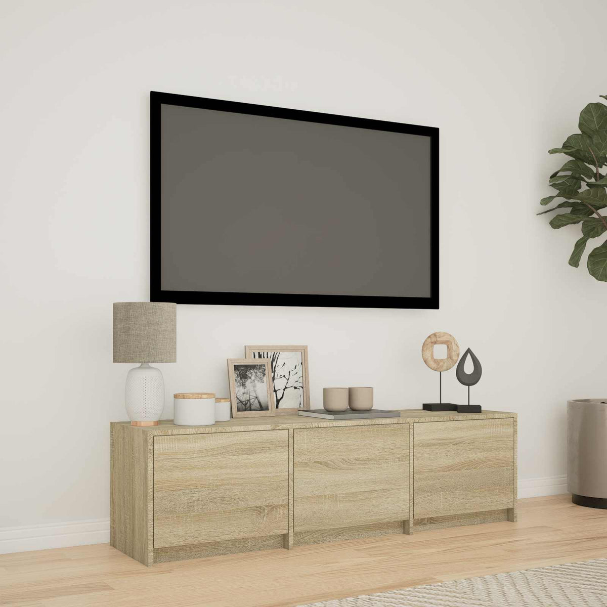 vidaXL TV Cabinet with LED 140 x 34 x 40 cm Engineered Wood