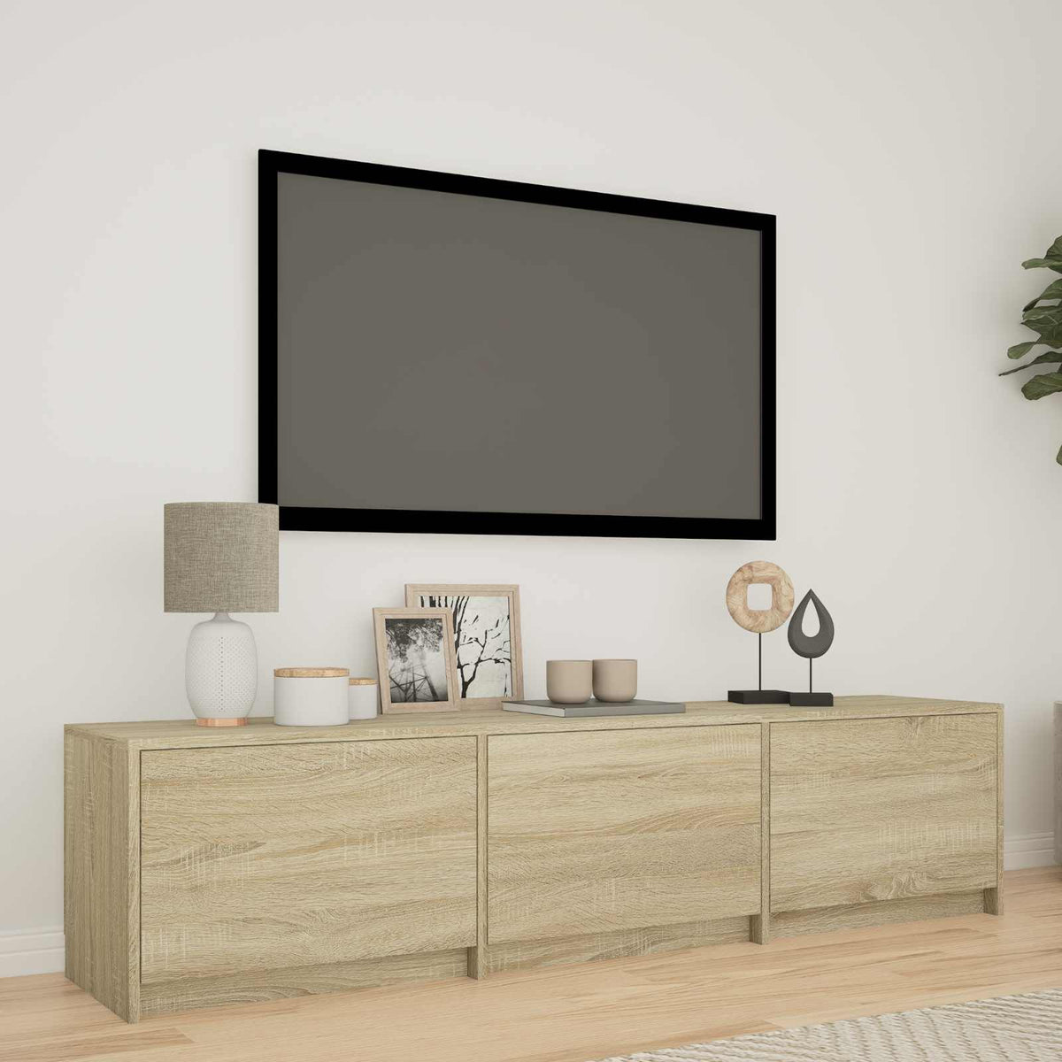 vidaXL TV Cabinet with LED 140 x 34 x 40 cm Engineered Wood