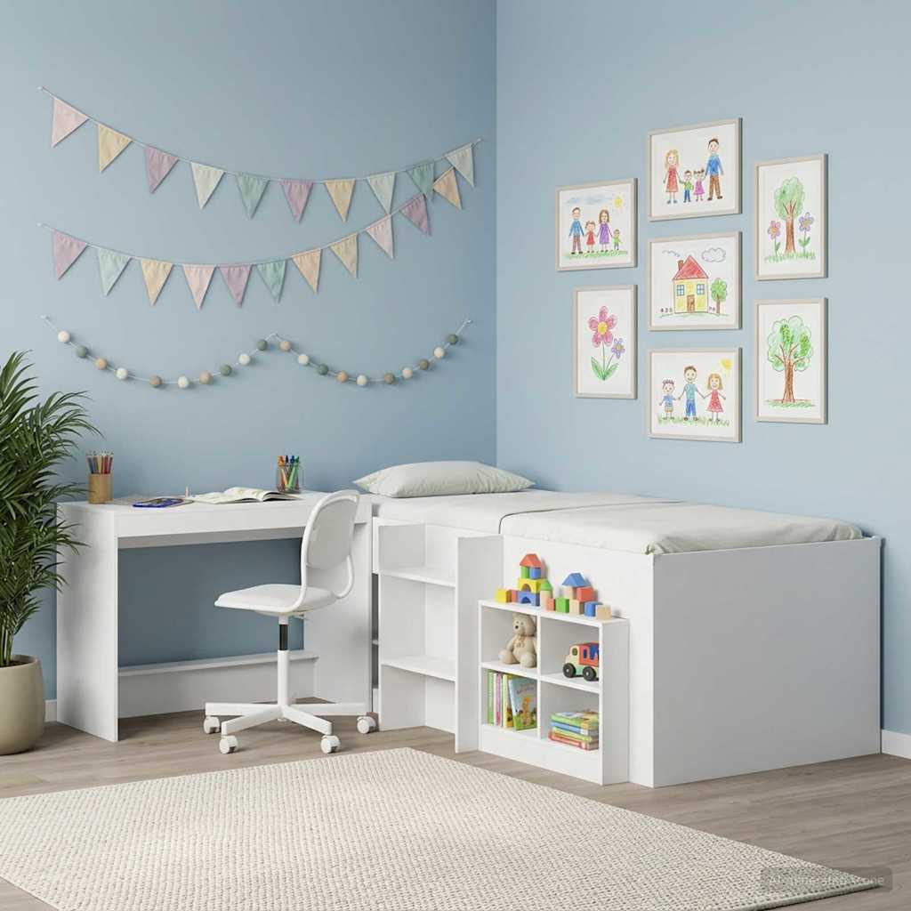vidaXL Bed Desk White Engineered Wood 100 x 45 x 75 cm 1