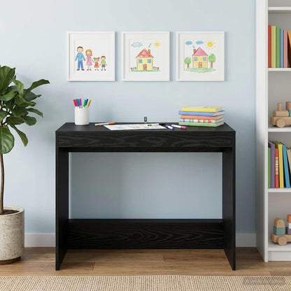 vidaXL Bed Desk Black Oak Engineered Wood 100 x 45 x 75 cm 4