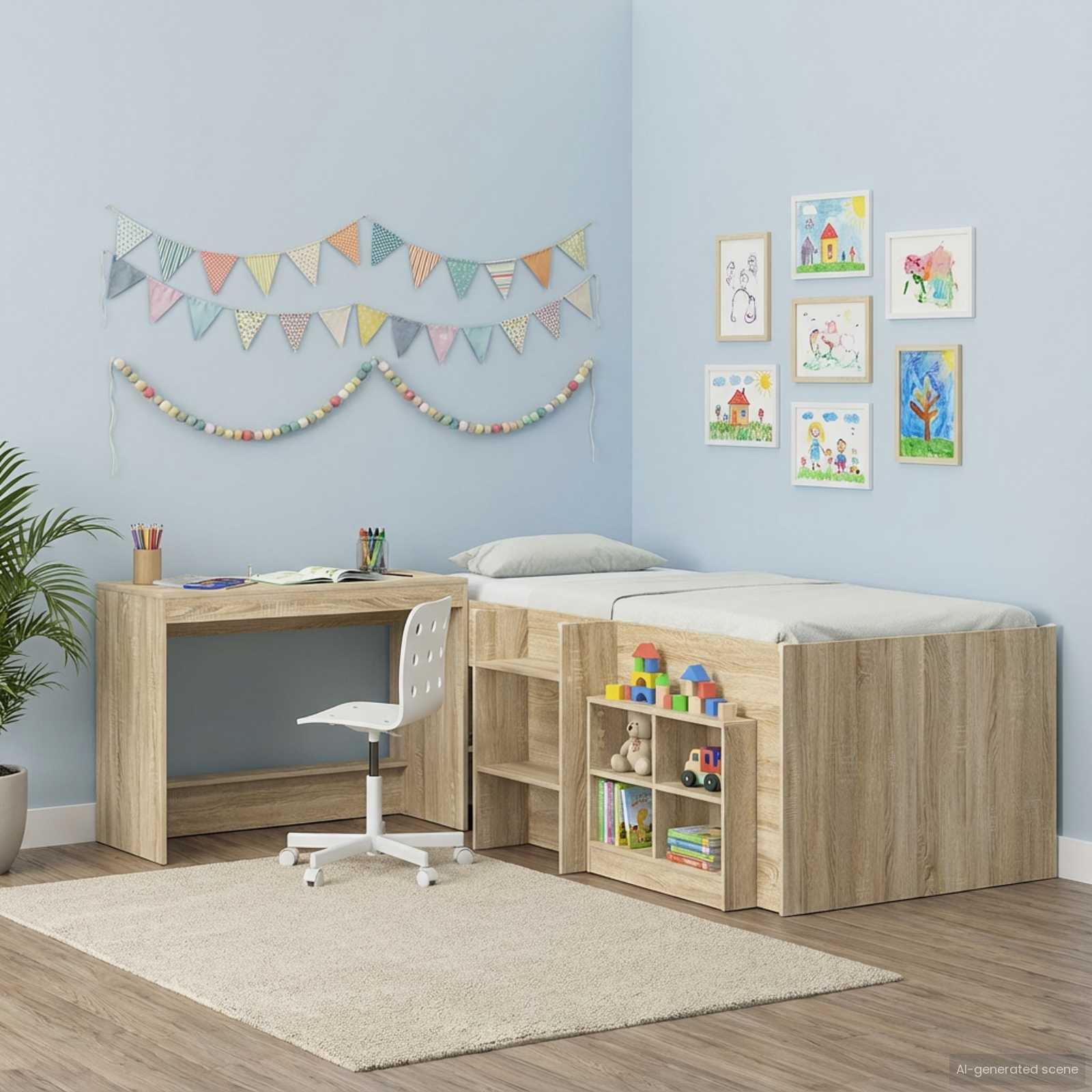vidaXL Bed Desk Sonoma Oak Engineered Wood 100 x 45 x 75 cm 5