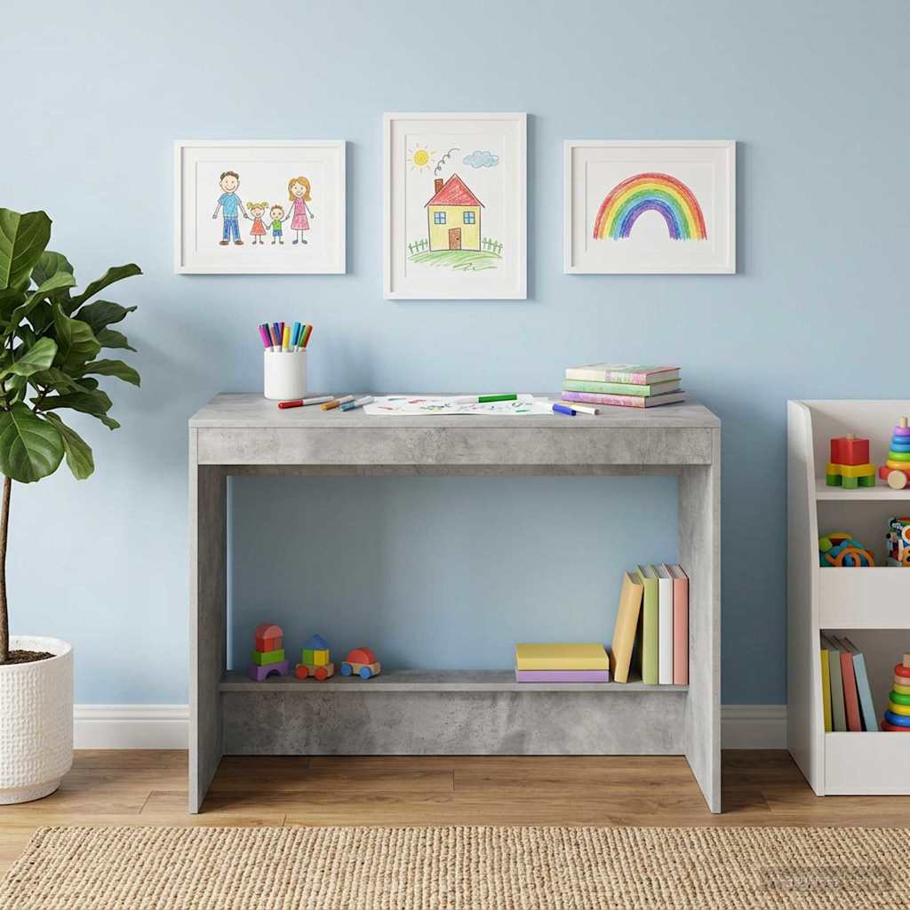 vidaXL Bed Desk Concrete Grey Engineered Wood 100 x 45 x 75 cm 1