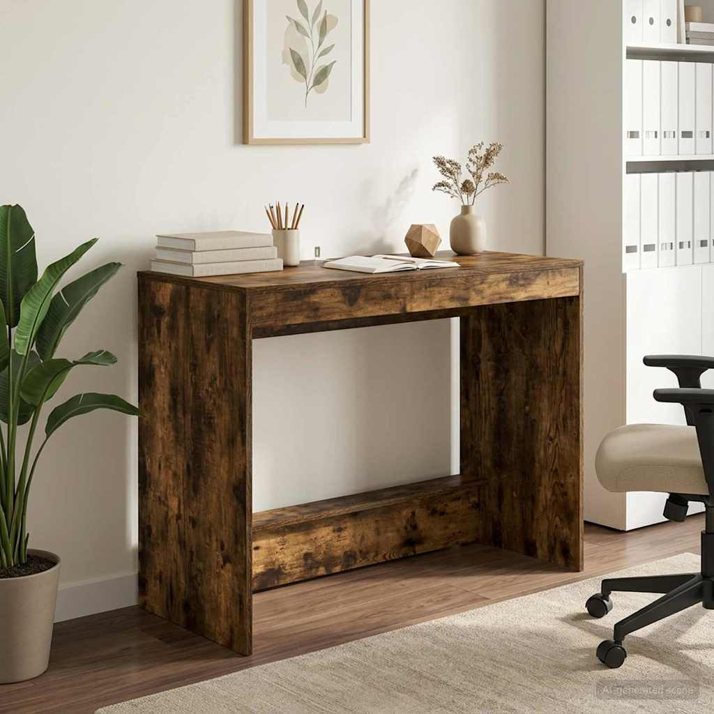 vidaXL Bed Desk Smoked Oak Engineered Wood 100 x 45 x 75 cm 3