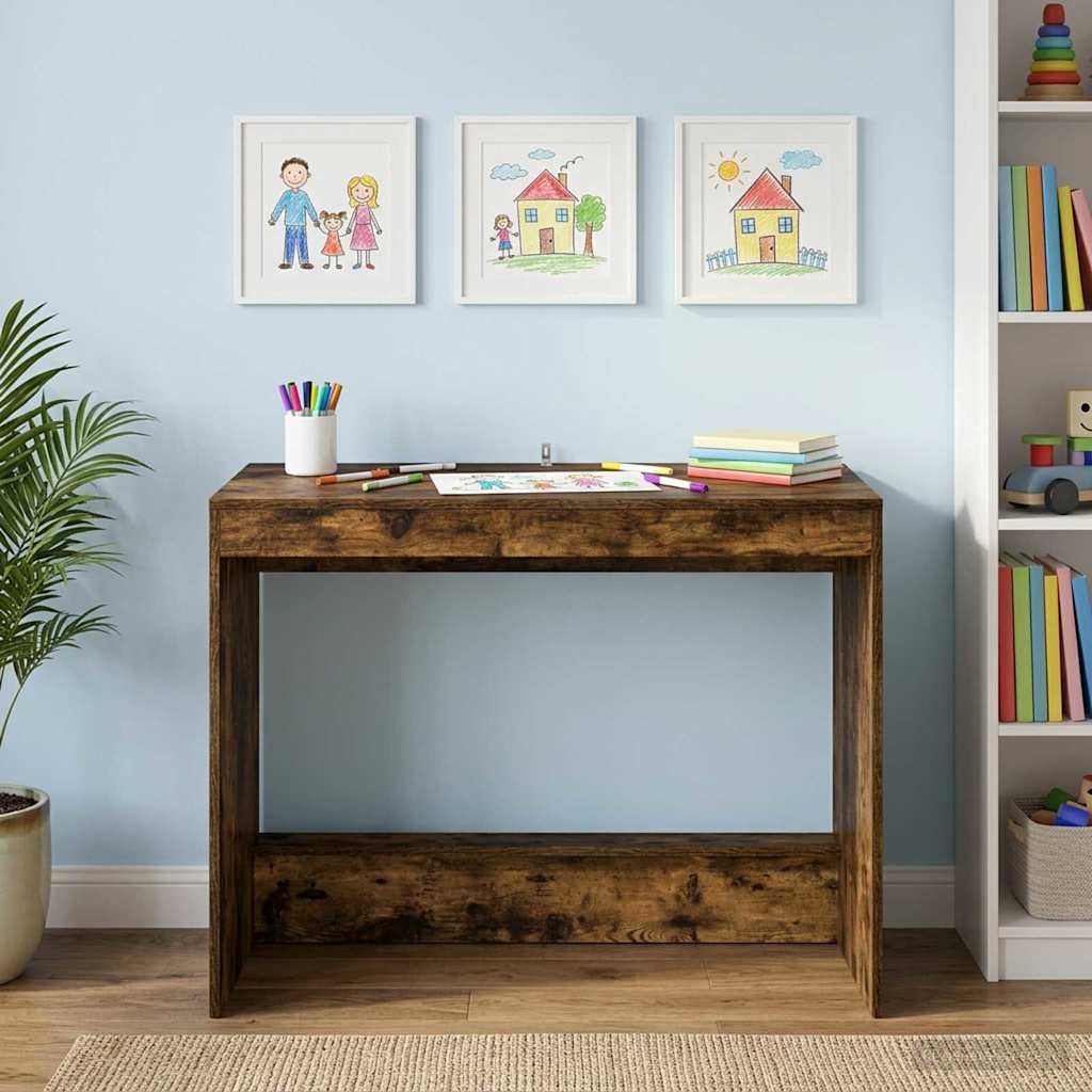 vidaXL Bed Desk Smoked Oak Engineered Wood 100 x 45 x 75 cm 1