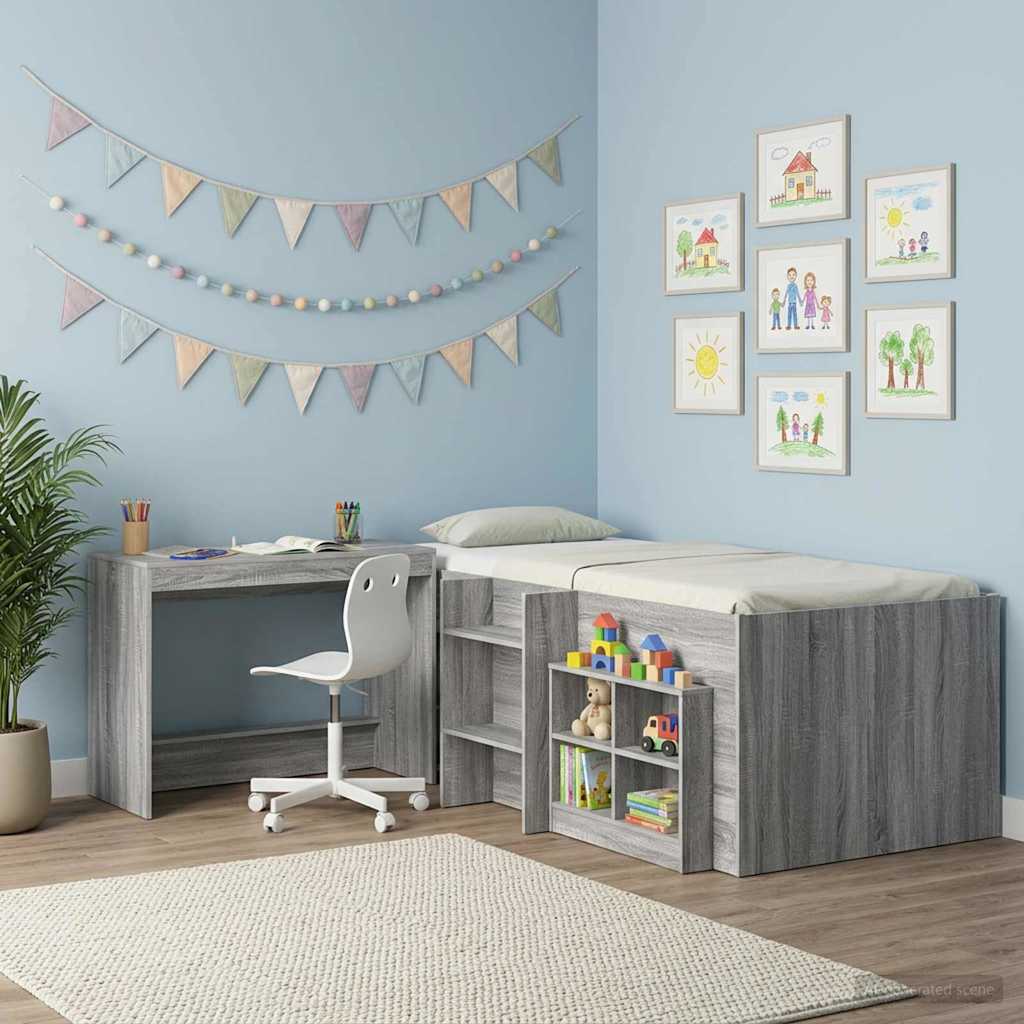 vidaXL Bed Desk Grey Sonoma Engineered Wood 100 x 45 x 75 cm 4