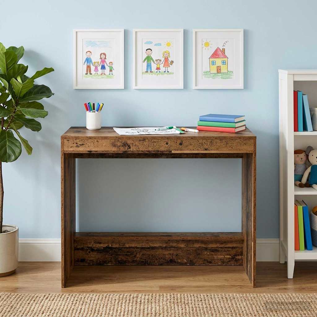 vidaXL Bed Desk Old Wood Engineered Wood 100 x 45 x 75 cm 4