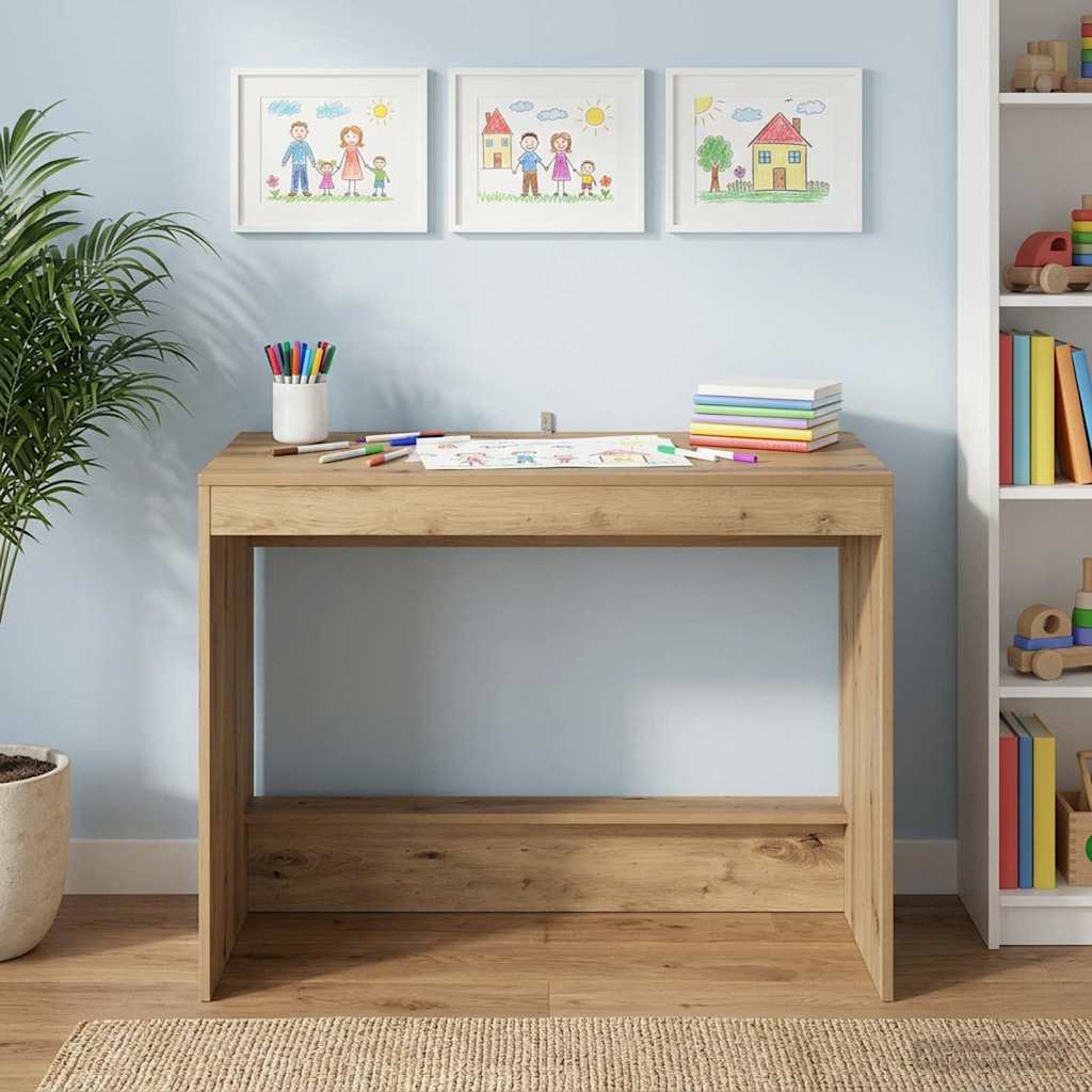 vidaXL Bed Desk Artisan Oak Engineered Wood 100 x 45 x 75 cm 1