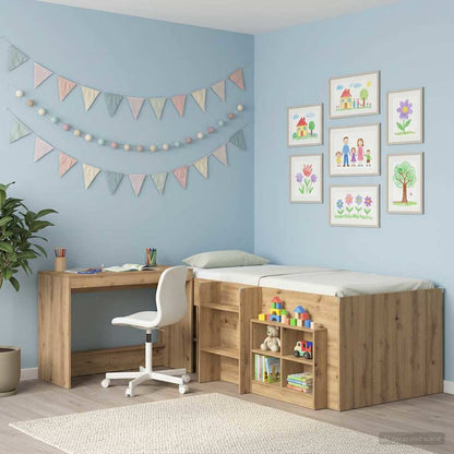 vidaXL Bed Desk Artisan Oak Engineered Wood 100 x 45 x 75 cm 3