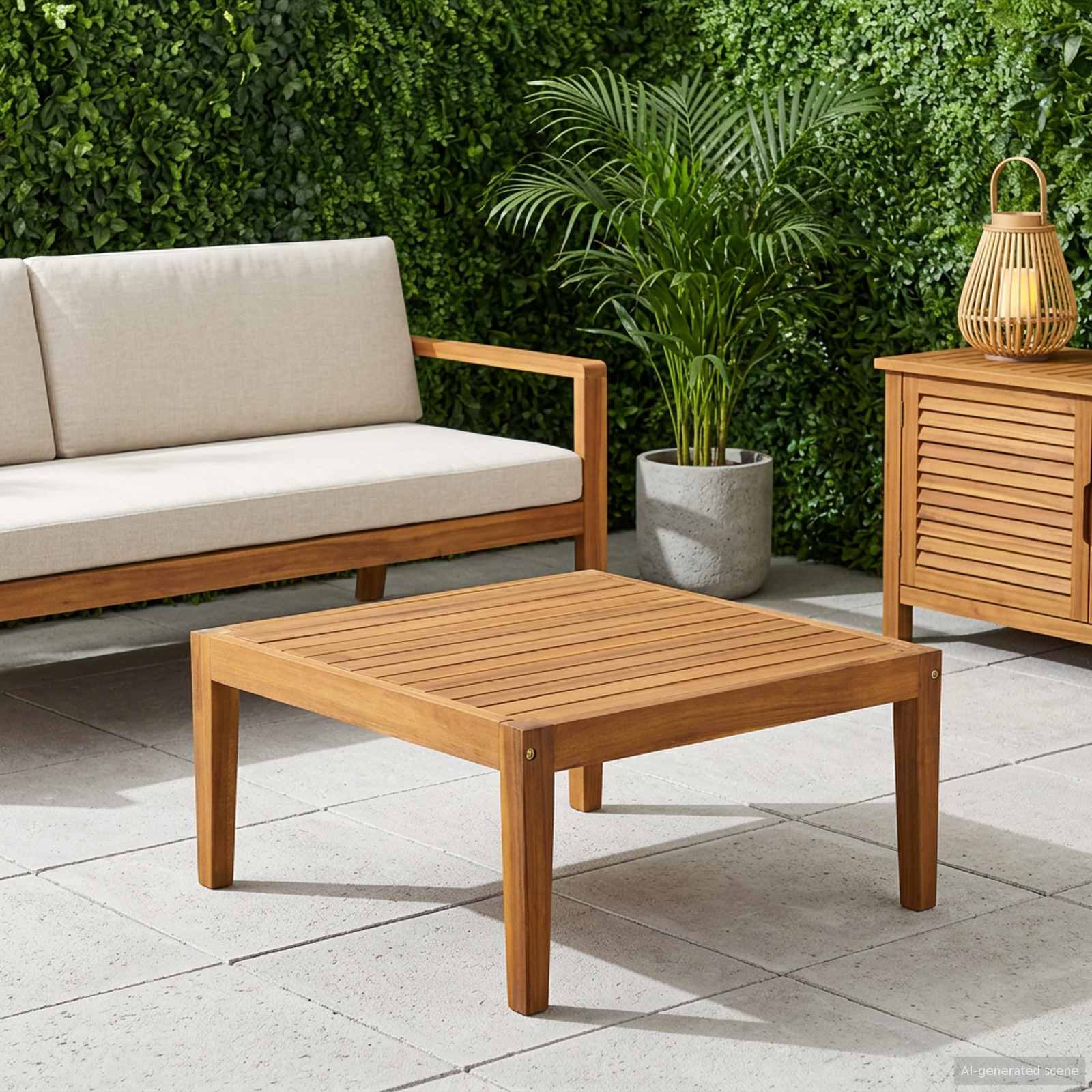 vidaXL Garden Table Solid Acacia Wood Natural 60 x 60 x 30 cm 1