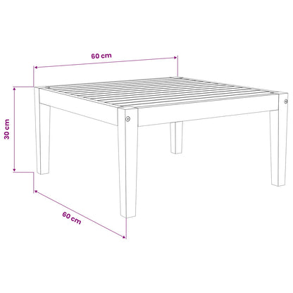 vidaXL Garden Table Solid Acacia Wood Natural 60 x 60 x 30 cm 6
