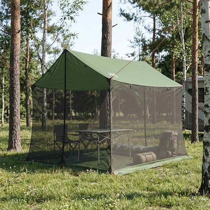 vidaXL Camping Tarp with Mesh Walls 270 x 210 x 210 cm Green 1