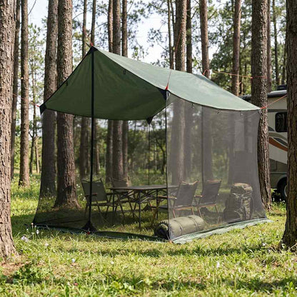 vidaXL Camping Tarp with Mesh Walls 270 x 210 x 210 cm Army Green 1
