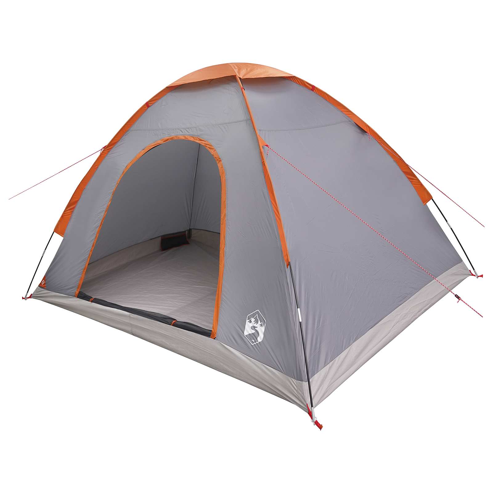 vidaXL Camping Tent 4-Person Grey and Orange 2