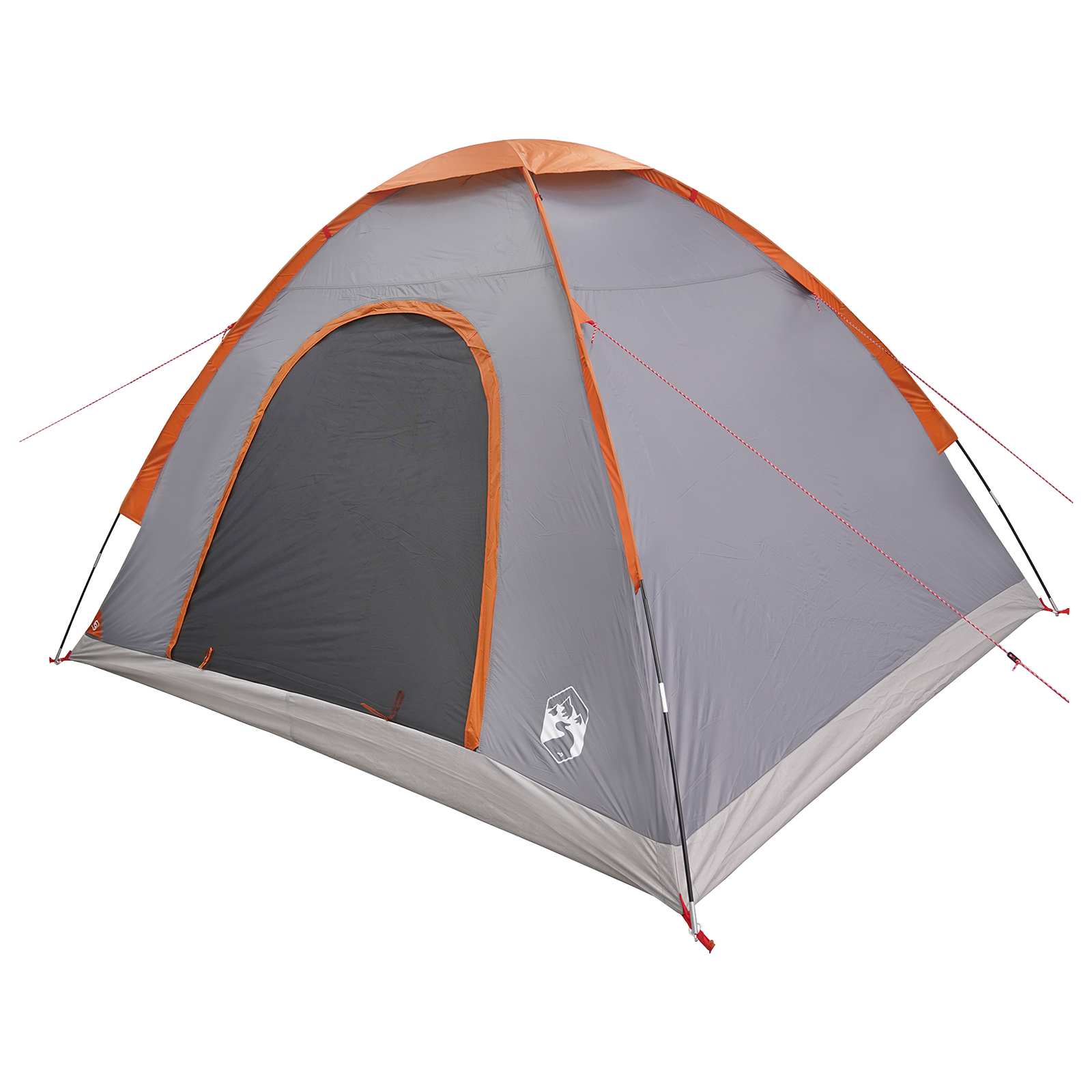 vidaXL Camping Tent 4-Person Grey and Orange 3