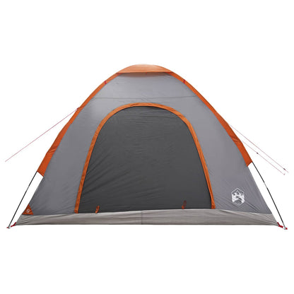 vidaXL Camping Tent 4-Person Grey and Orange 5