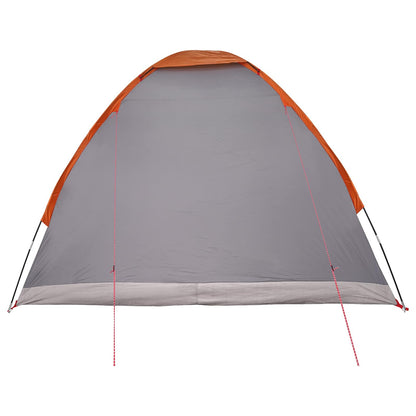 vidaXL Camping Tent 4-Person Grey and Orange 6
