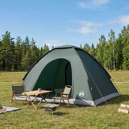 vidaXL Camping Tent 4-Person Army Green 185T Polyester with PU coating 1