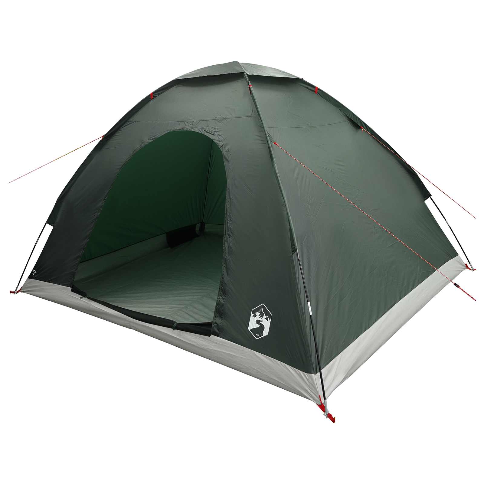 vidaXL Camping Tent 4-Person Army Green 185T Polyester with PU coating 2