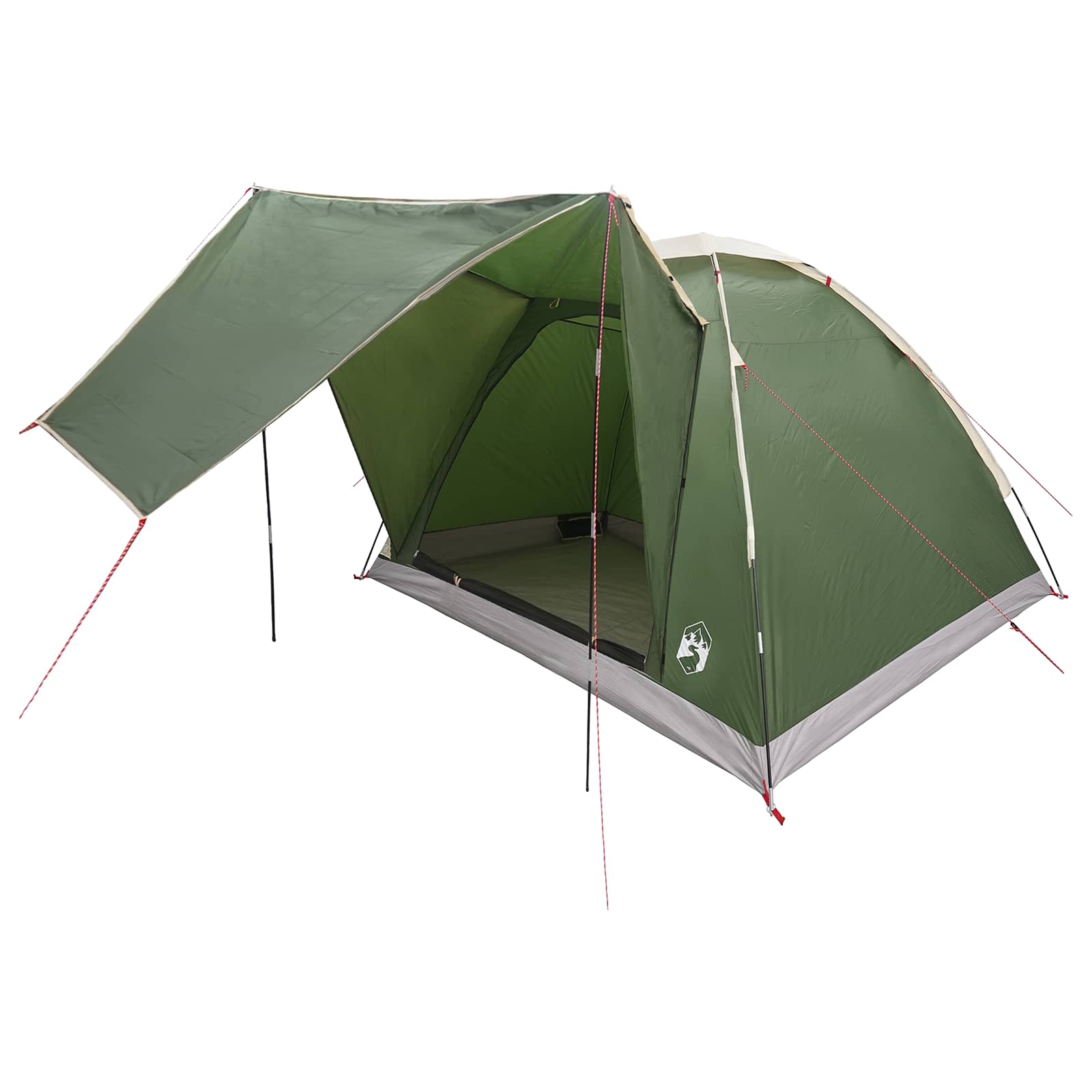vidaXL Camping Tent 4-Person Green Polyester and Steel 2
