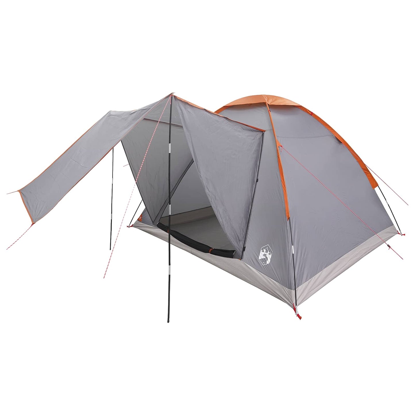 vidaXL Camping Tent 4-Person Grey and Orange Polyester and Steel 2