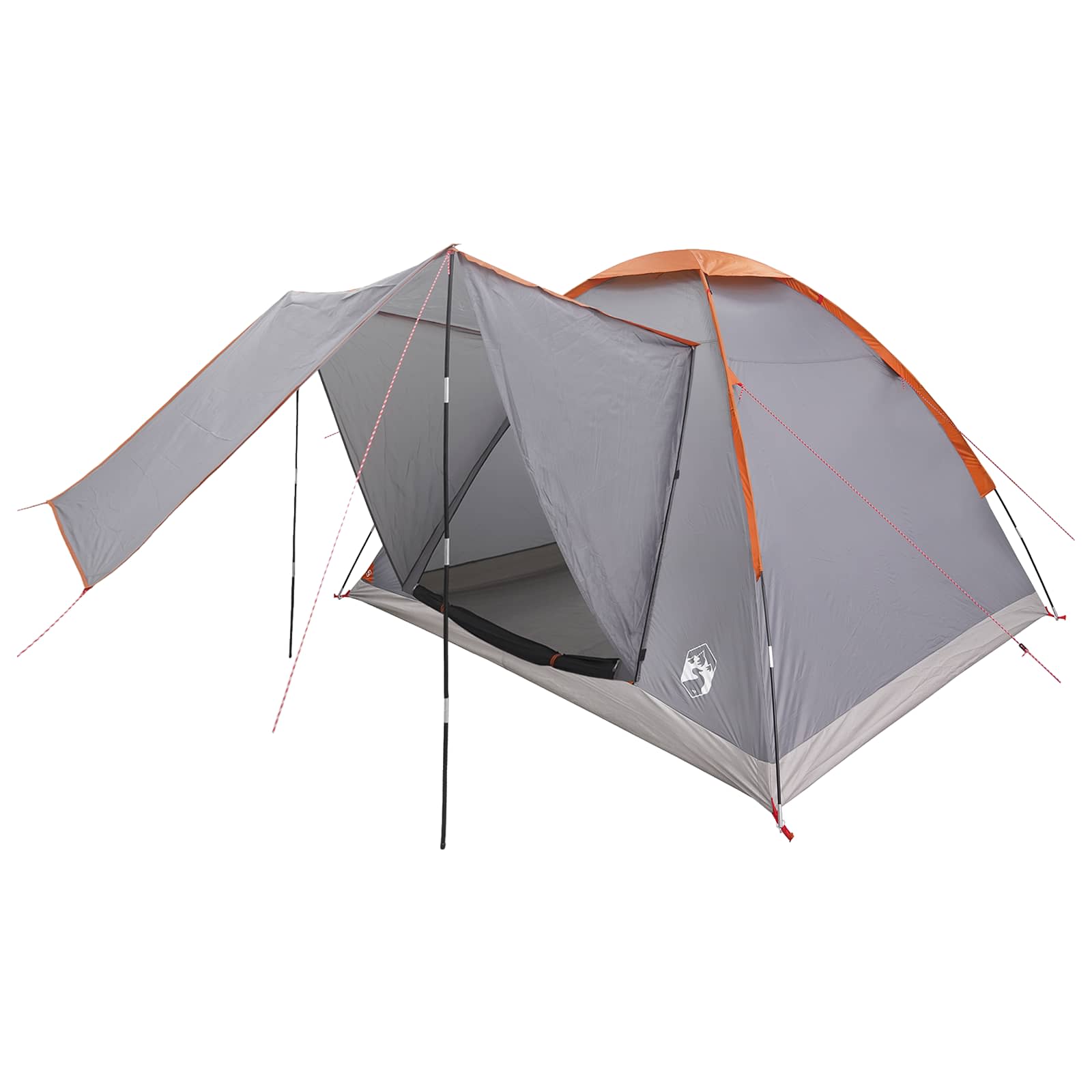 vidaXL Camping Tent 4-Person Grey and Orange Polyester and Steel 2