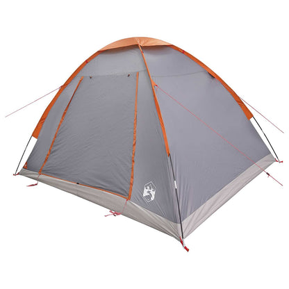 vidaXL Camping Tent 4-Person Grey and Orange Polyester and Steel 3