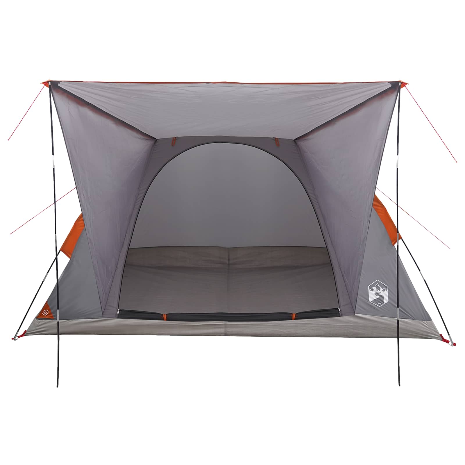 vidaXL Camping Tent 4-Person Grey and Orange Polyester and Steel 4