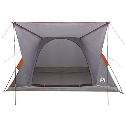 vidaXL Camping Tent 4-Person Grey and Orange Polyester and Steel 4