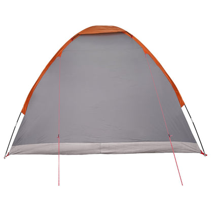 vidaXL Camping Tent 4-Person Grey and Orange Polyester and Steel 6