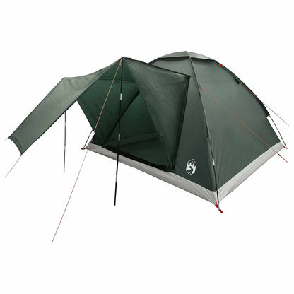 vidaXL Camping Tent 4-Person Army Green Polyester and Steel 2