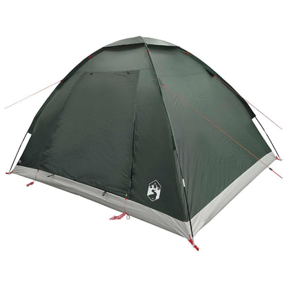 vidaXL Camping Tent 4-Person Army Green Polyester and Steel 3