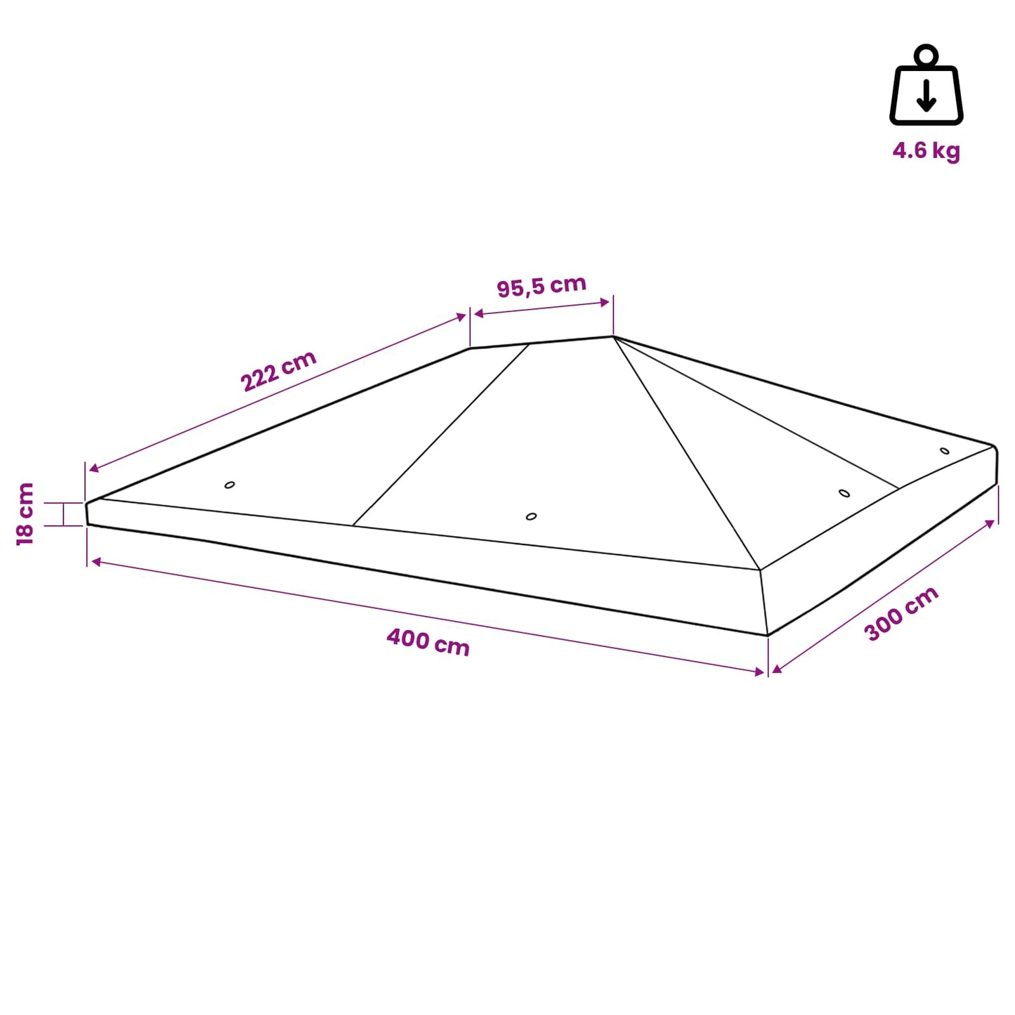 vidaXL Gazebo Cover 300 x 400 cm Blue 6