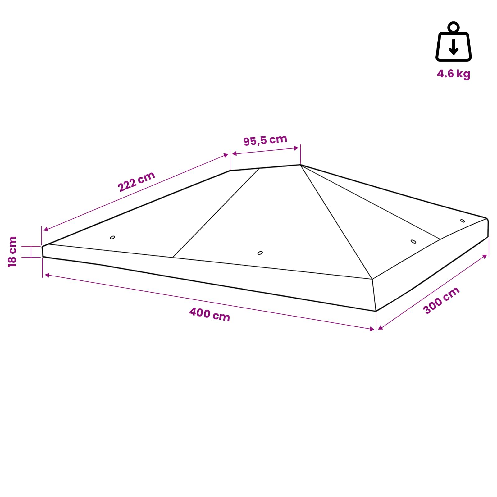 vidaXL Gazebo Cover 300 x 400 cm Blue 6