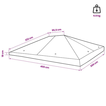 vidaXL Gazebo Cover 300 x 400 cm Blue 6