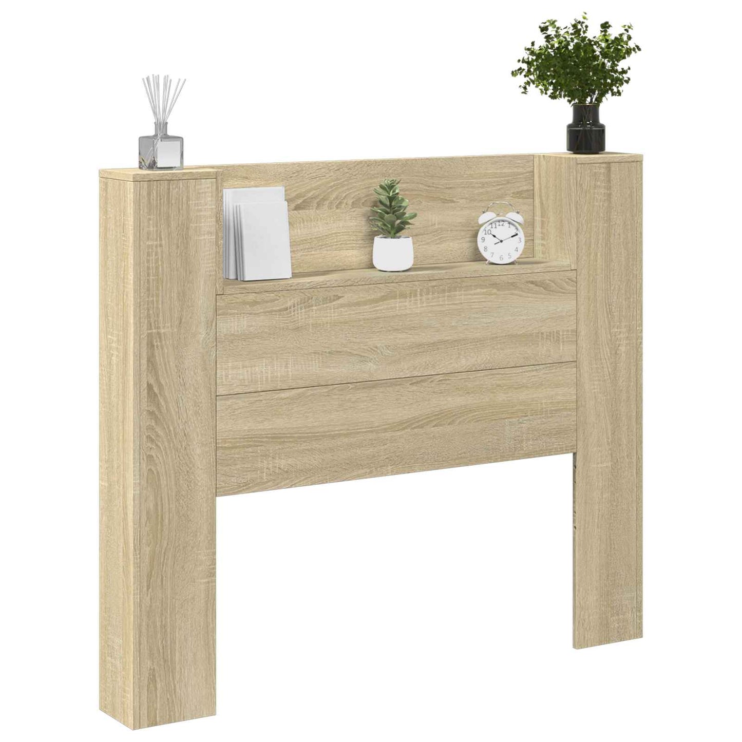 vidaXL Headboard Cabinet with LED Sonoma Engineered Wood 3