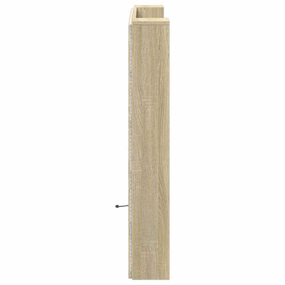 vidaXL Headboard Cabinet with LED Sonoma Engineered Wood 6
