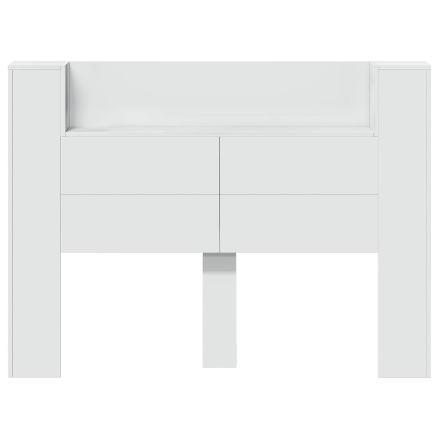 vidaXL Headboard Cabinet with LED White Engineered Wood 5
