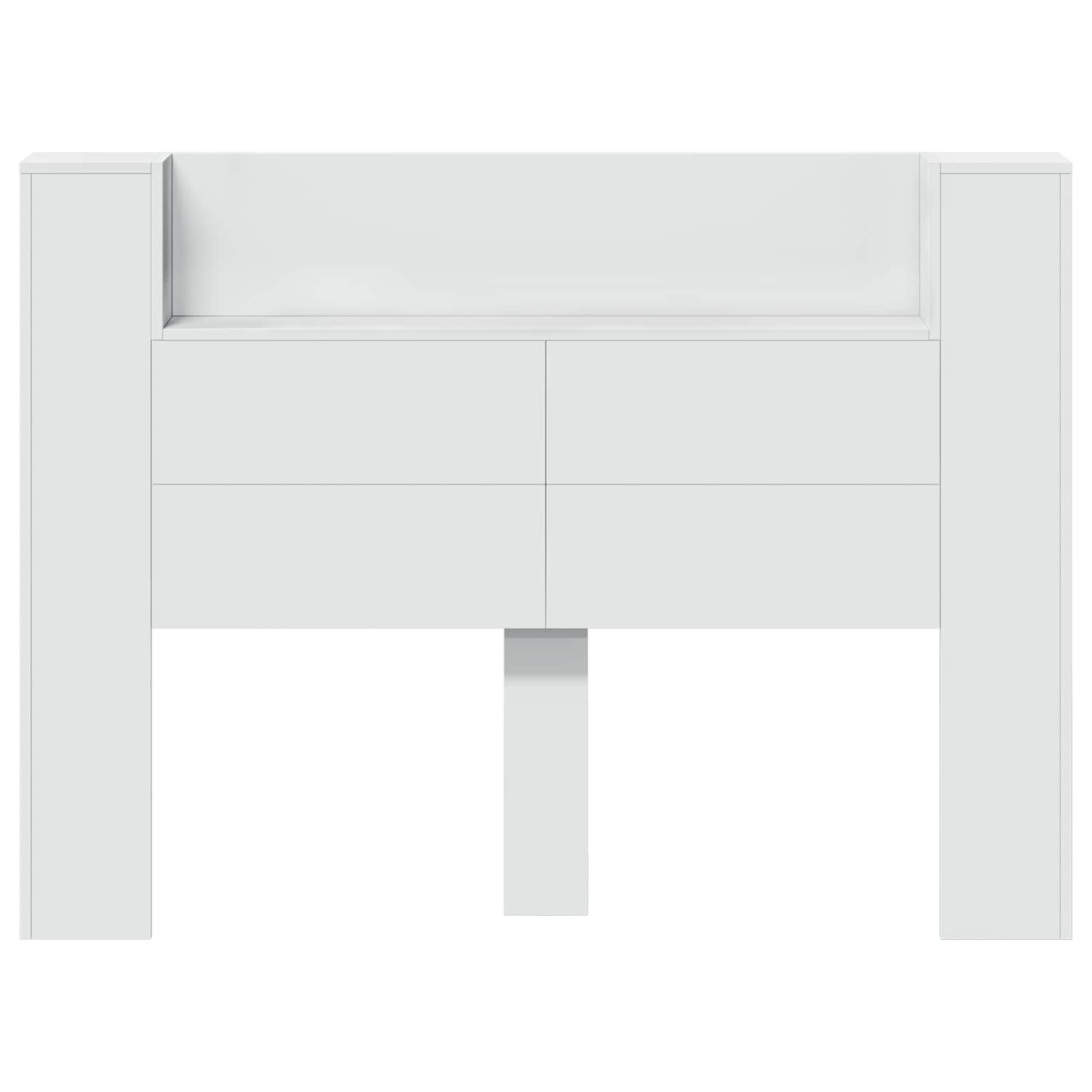 vidaXL Headboard Cabinet with LED White Engineered Wood 5