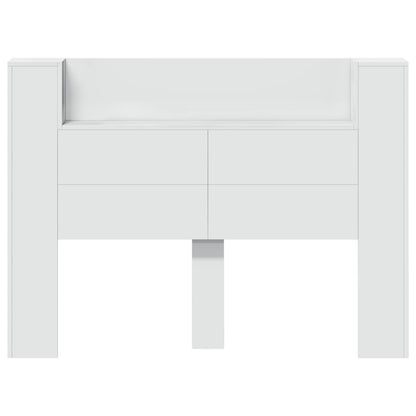 vidaXL Headboard Cabinet with LED White Engineered Wood 5