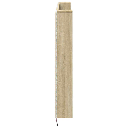 vidaXL Headboard Cabinet with LED Sonoma Engineered Wood 6