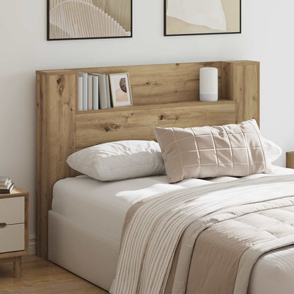 vidaXL Headboard Cabinet with LED Artisan Oak Engineered Wood 1